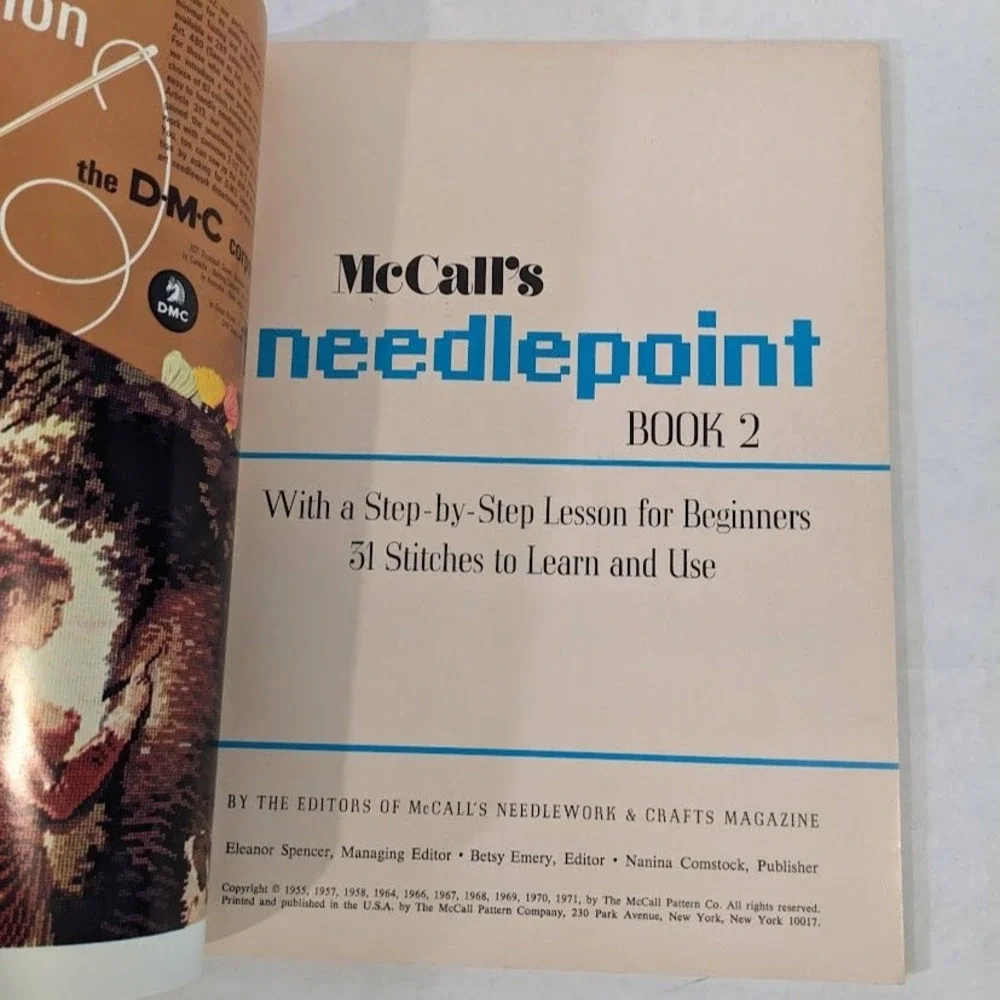 Vintage McCalls Needlepoint Book 2 Step-by-Step Instructions Patterns 1971
